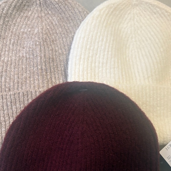 J. Crew, women’s Knit Beanies - Cream, Tan, and Burgundy, OS, NWT - Picture 7 of 7